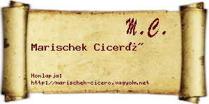 Marischek Ciceró névjegykártya